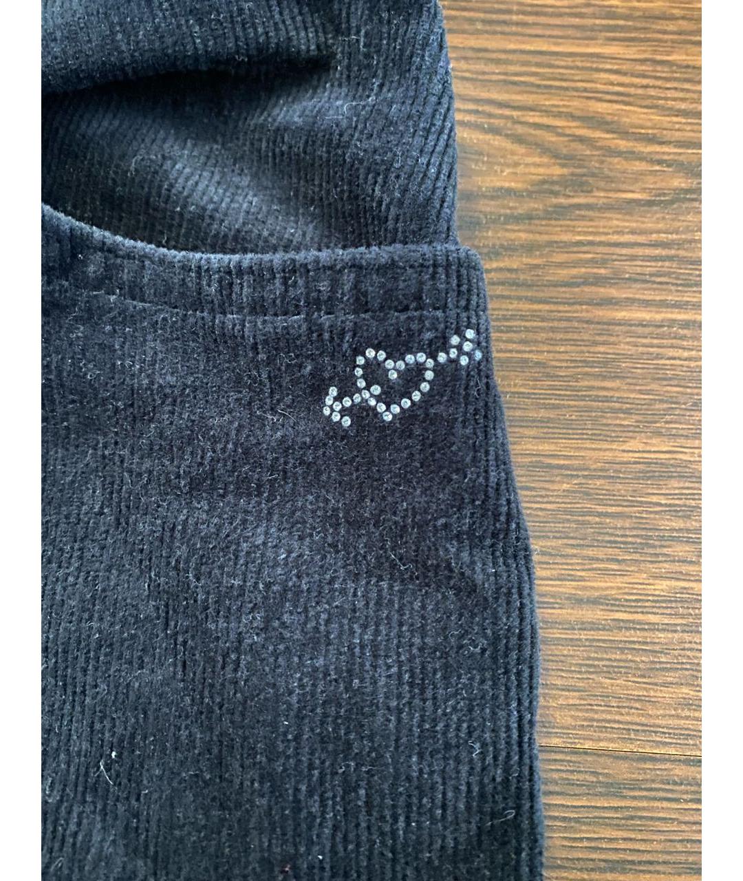 BLUGIRL Черные велюровые прямые брюки, фото 2