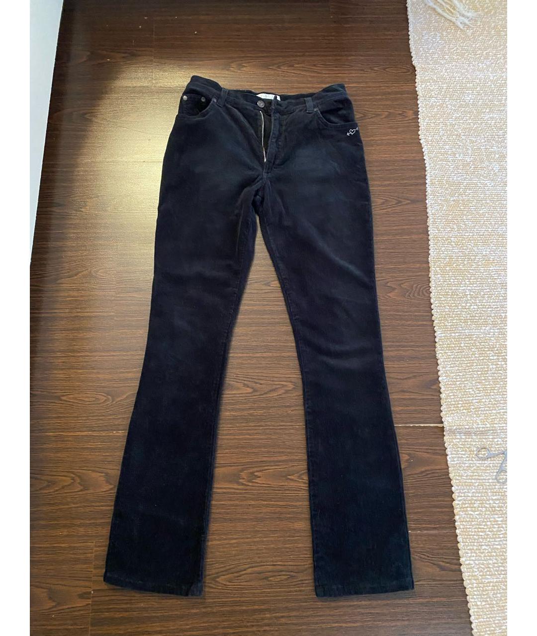 BLUGIRL Черные велюровые прямые брюки, фото 8