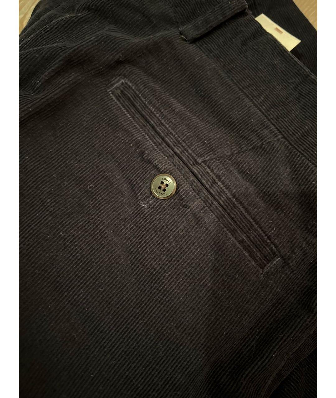 LOUIS VUITTON PRE-OWNED Черные велюровые классические брюки, фото 4