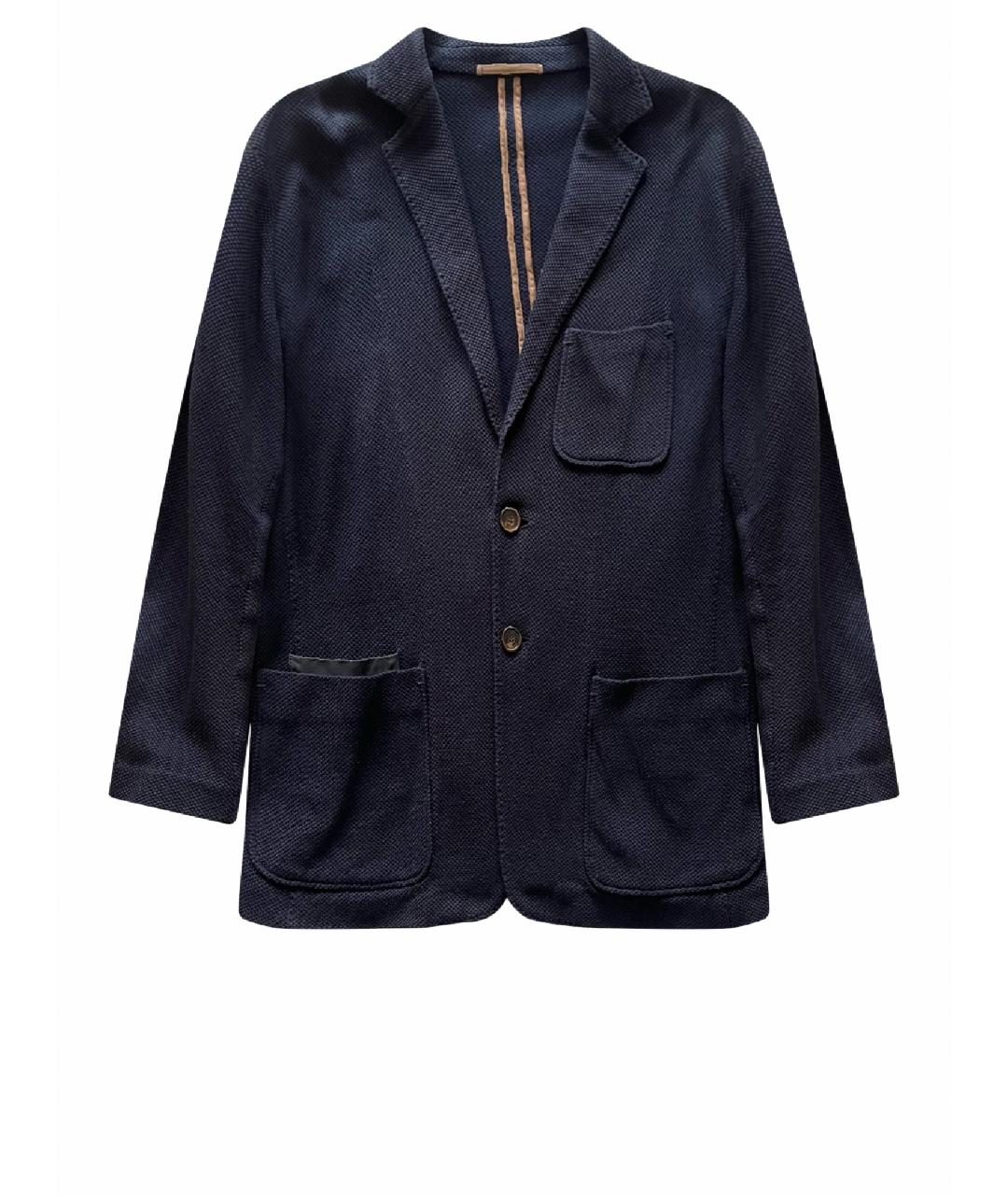 BERLUTI Темно-синий хлопковый пиджак, фото 1