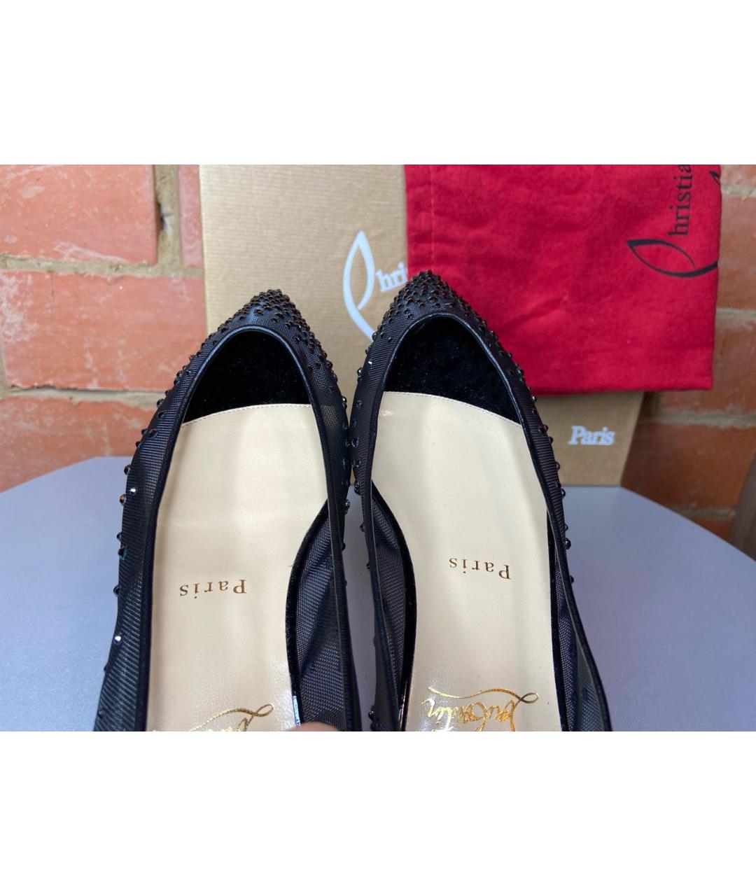 CHRISTIAN LOUBOUTIN Черные кожаные балетки, фото 8