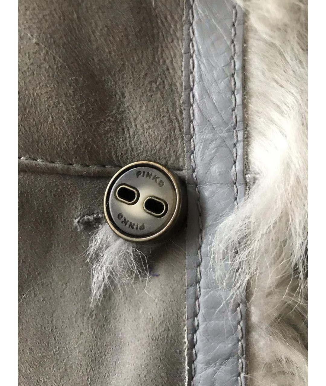PINKO Голубая замшевая дубленка, фото 2