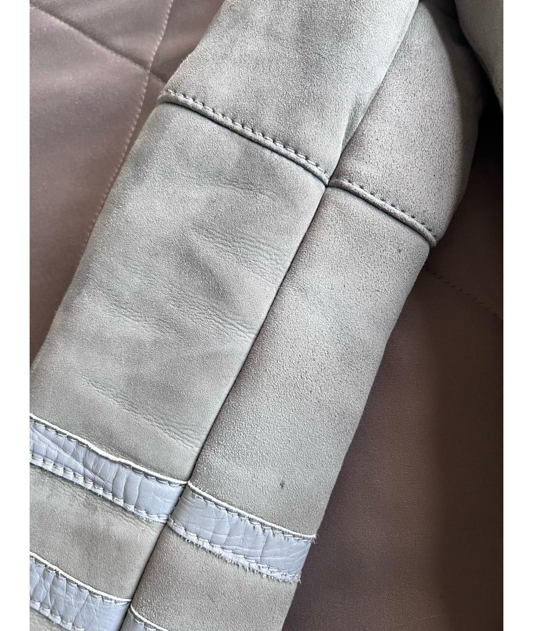 PINKO Голубая замшевая дубленка, фото 8