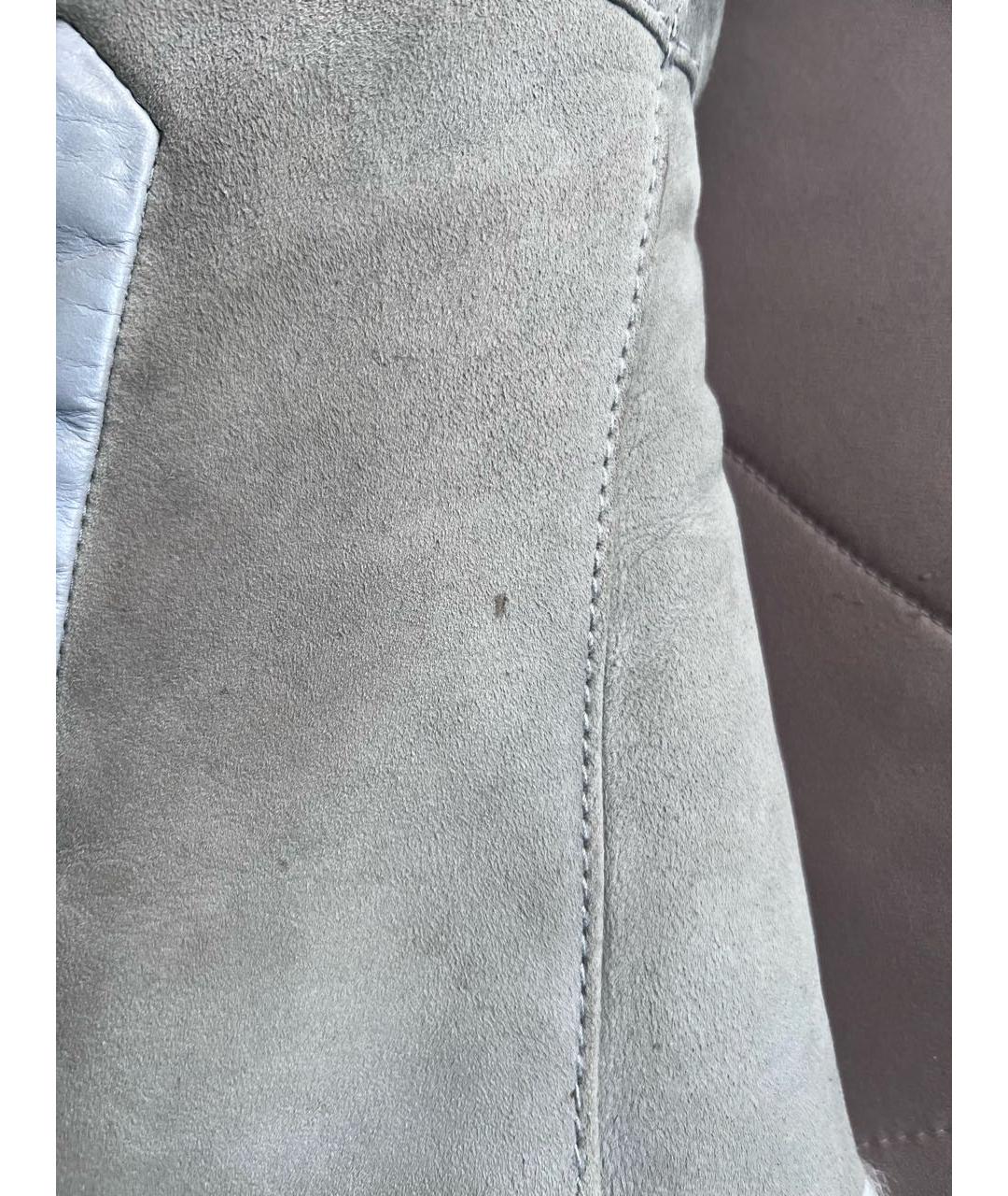 PINKO Голубая замшевая дубленка, фото 7