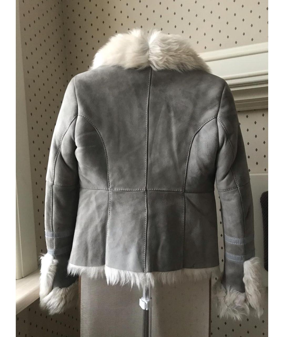 PINKO Голубая замшевая дубленка, фото 4