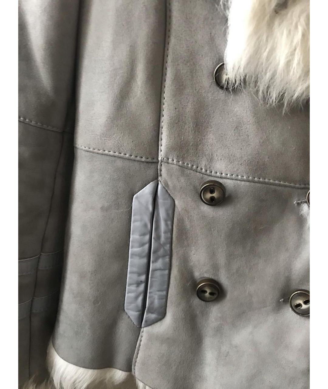PINKO Голубая замшевая дубленка, фото 3