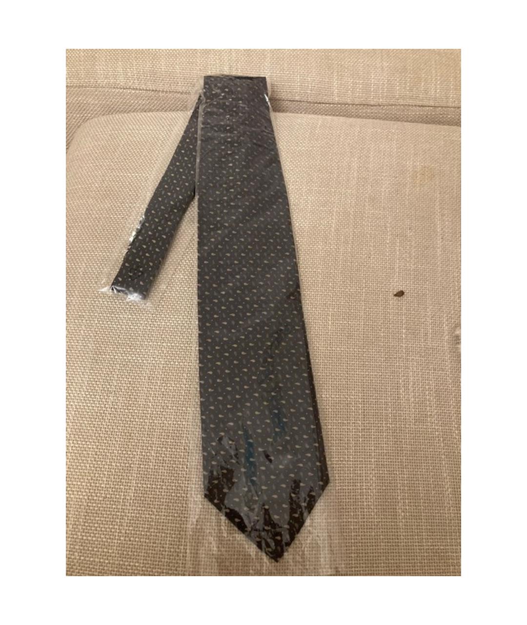 ARMANI COLLEZIONI Синий шелковый галстук, фото 4