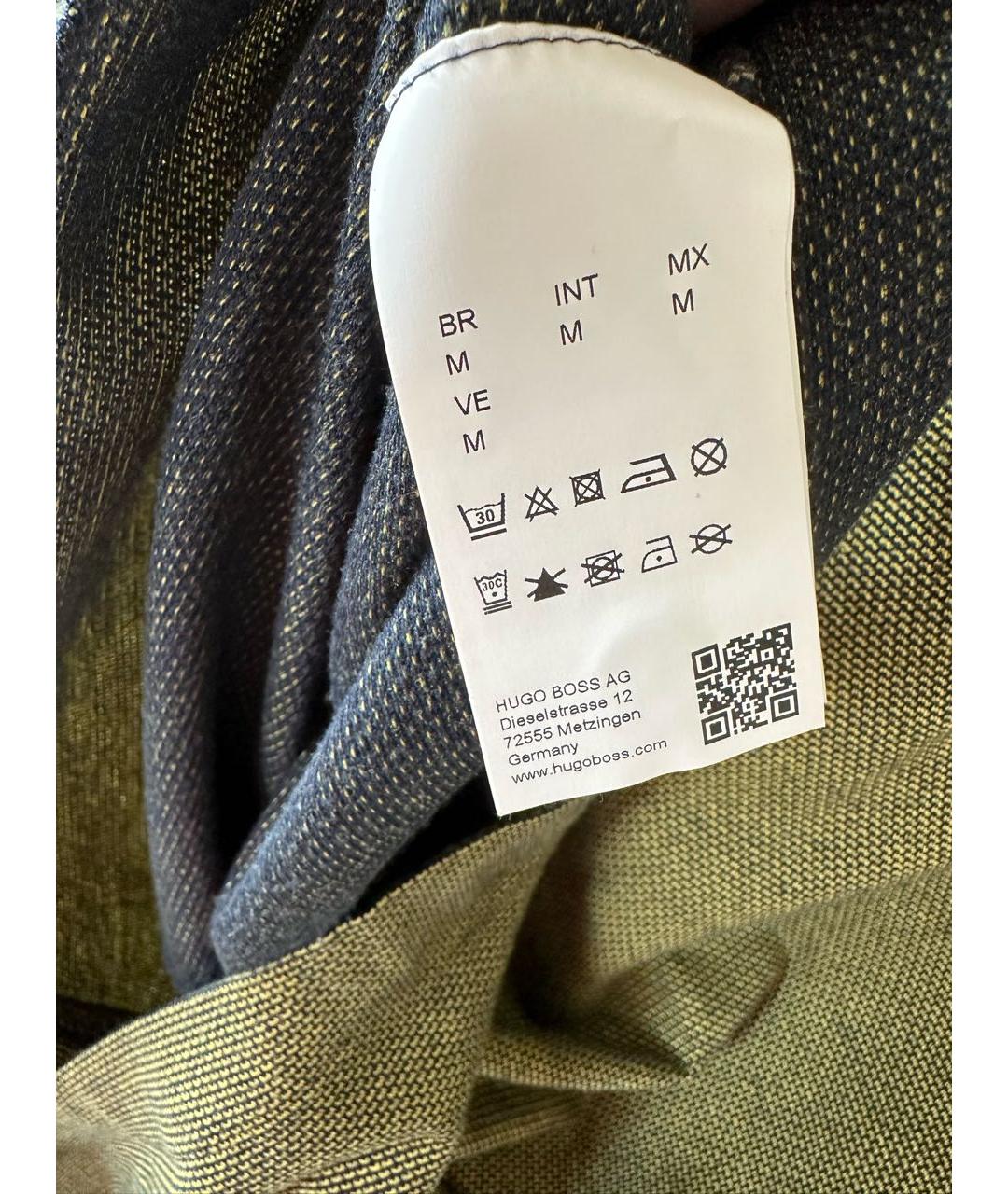 HUGO BOSS Хаки хлопковое поло с коротким рукавом, фото 5