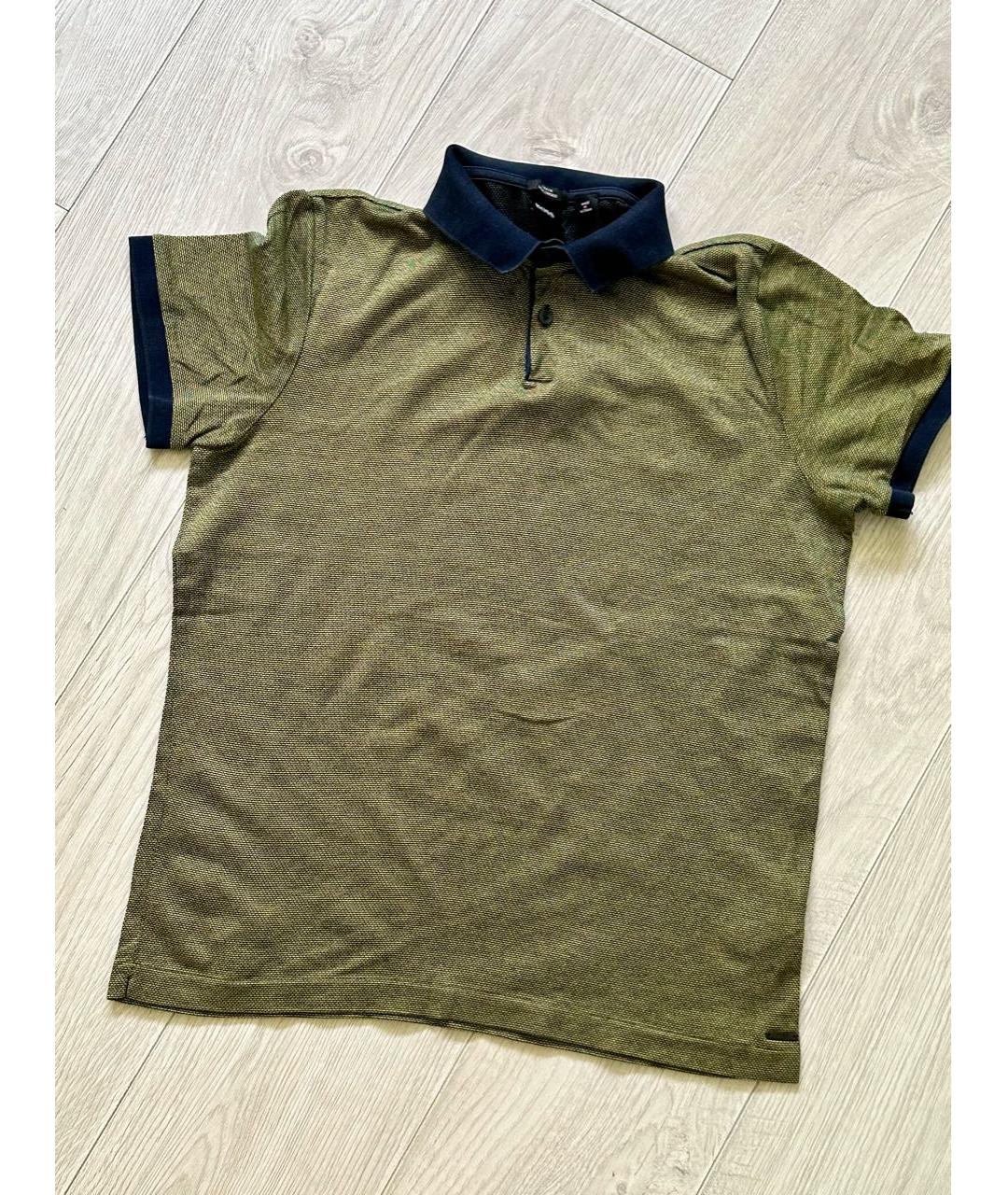HUGO BOSS Хаки хлопковое поло с коротким рукавом, фото 8