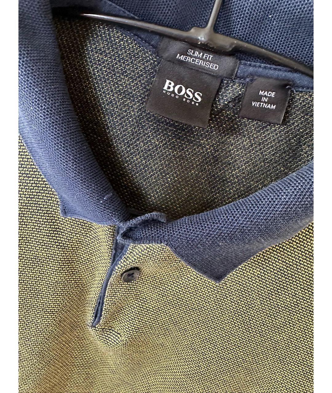 HUGO BOSS Хаки хлопковое поло с коротким рукавом, фото 6