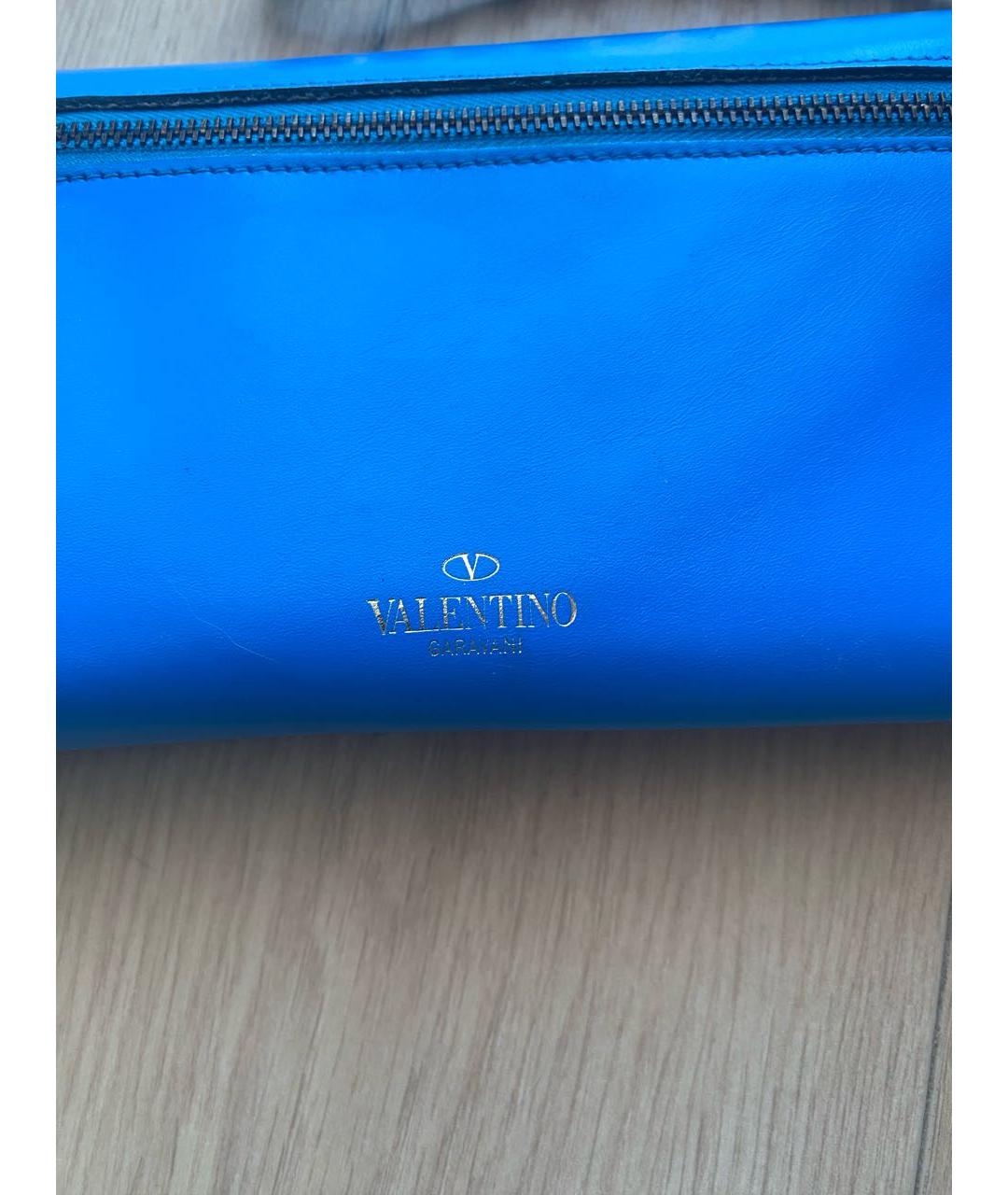 VALENTINO Синий кожаный кошелек, фото 3