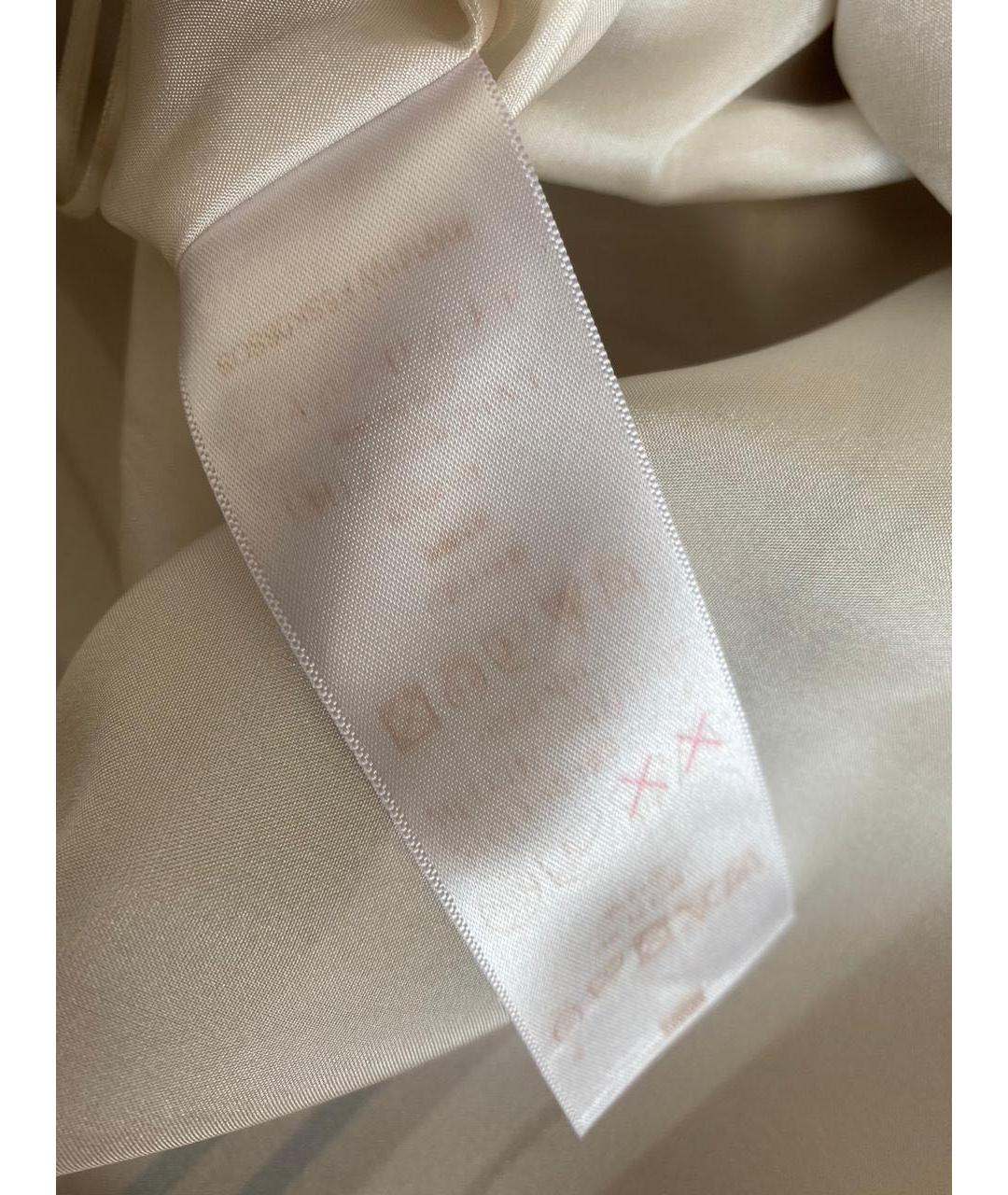 LOUIS VUITTON Бежевая шелковая юбка мини, фото 4