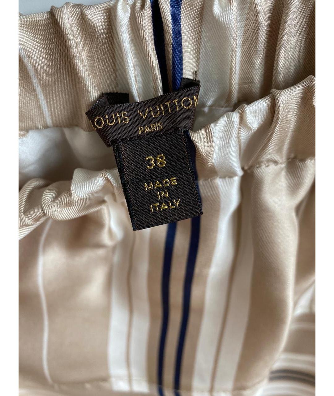 LOUIS VUITTON PRE-OWNED Бежевая шелковая юбка мини, фото 3
