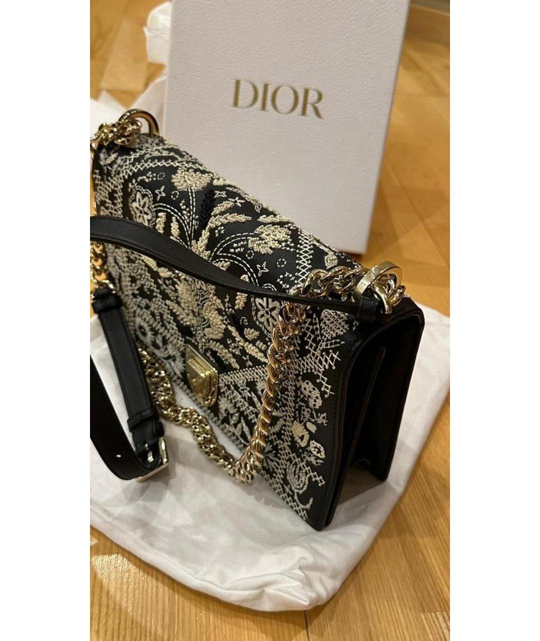 CHRISTIAN DIOR Черная кожаная сумка с короткими ручками, фото 3