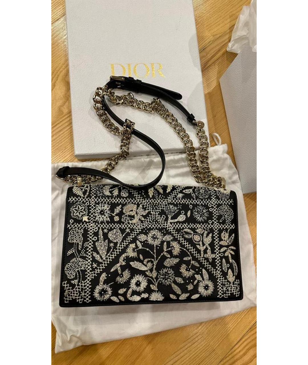 CHRISTIAN DIOR Черная кожаная сумка с короткими ручками, фото 2