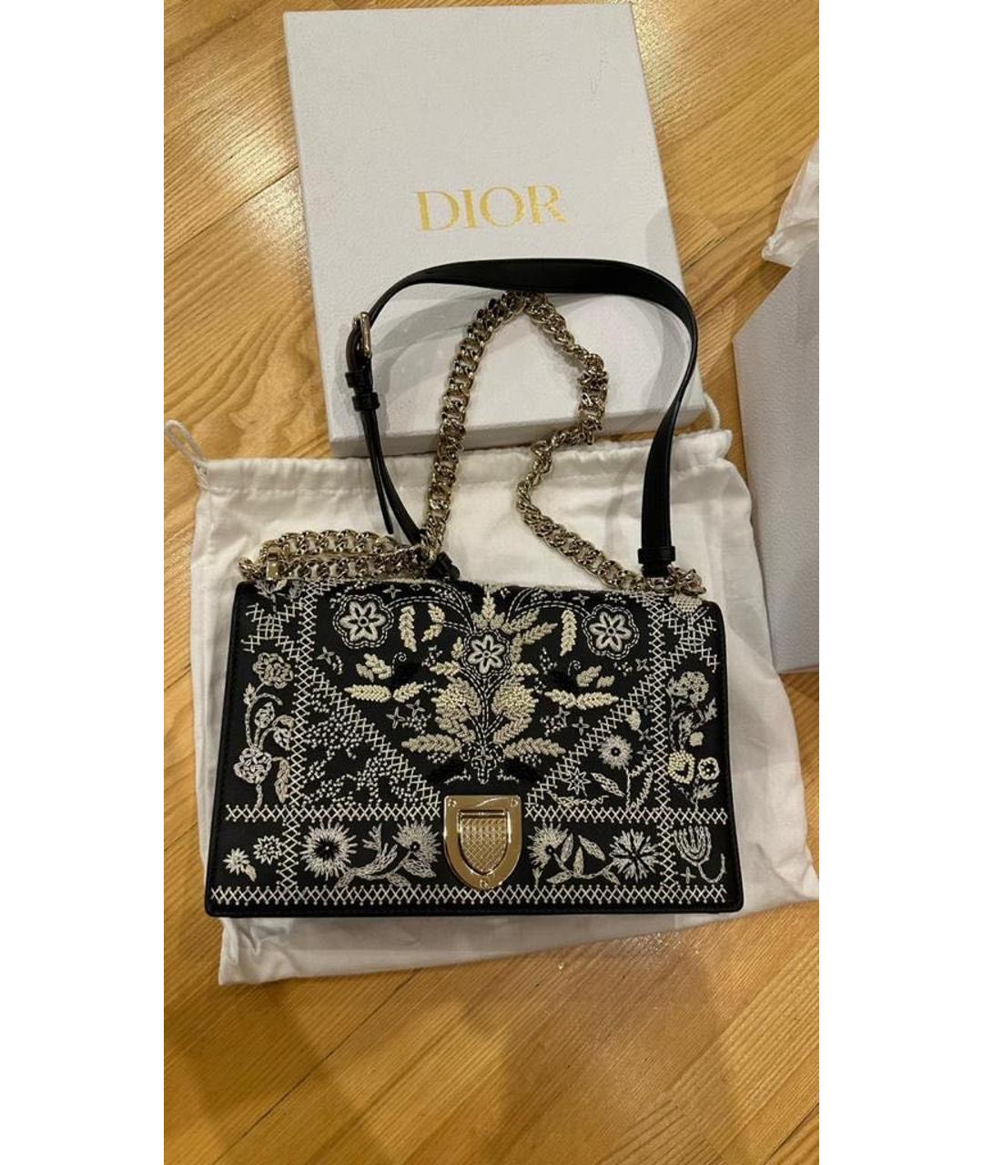 CHRISTIAN DIOR Черная кожаная сумка с короткими ручками, фото 6