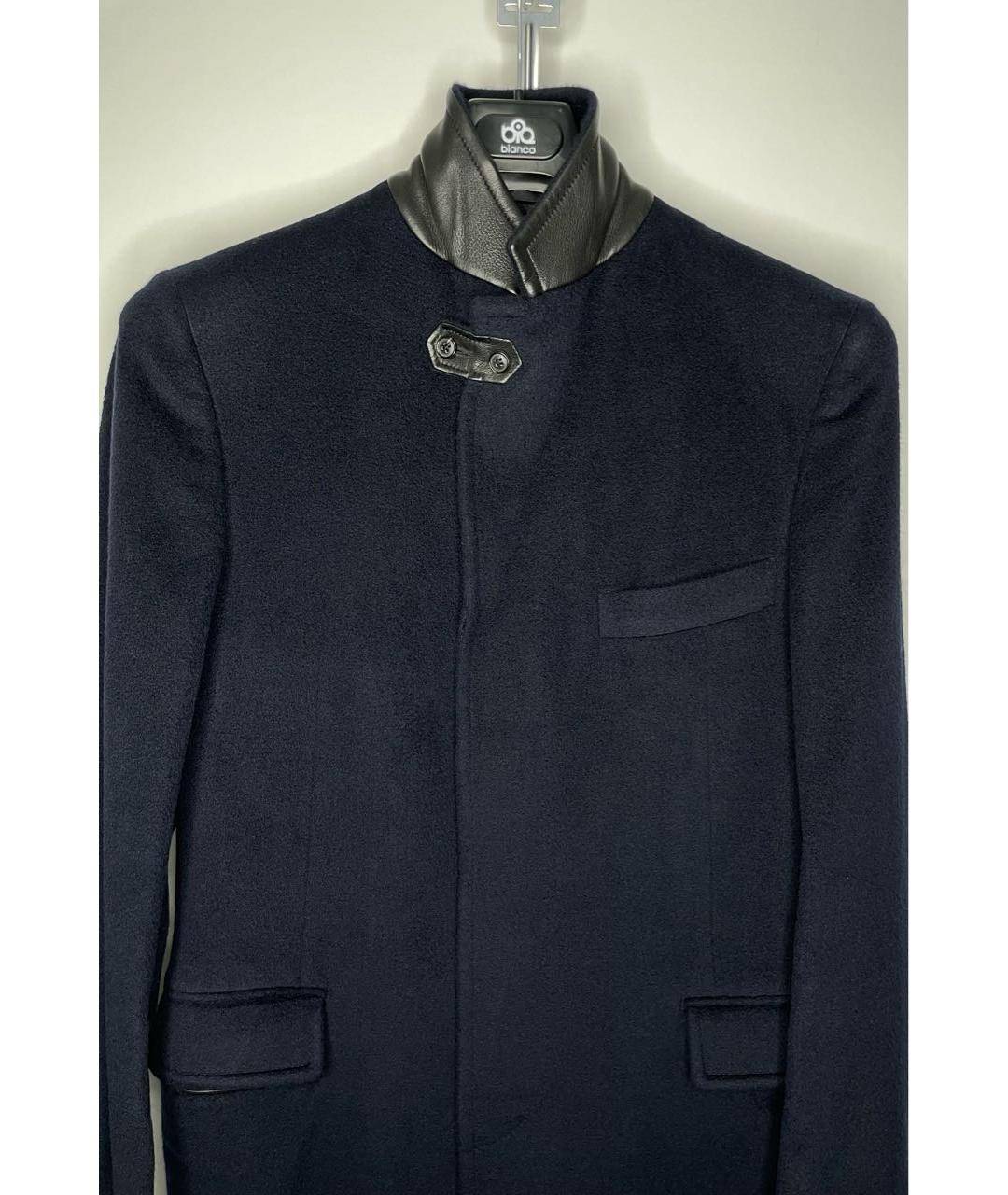 HERMES PRE-OWNED Темно-синее кашемировое пальто, фото 3
