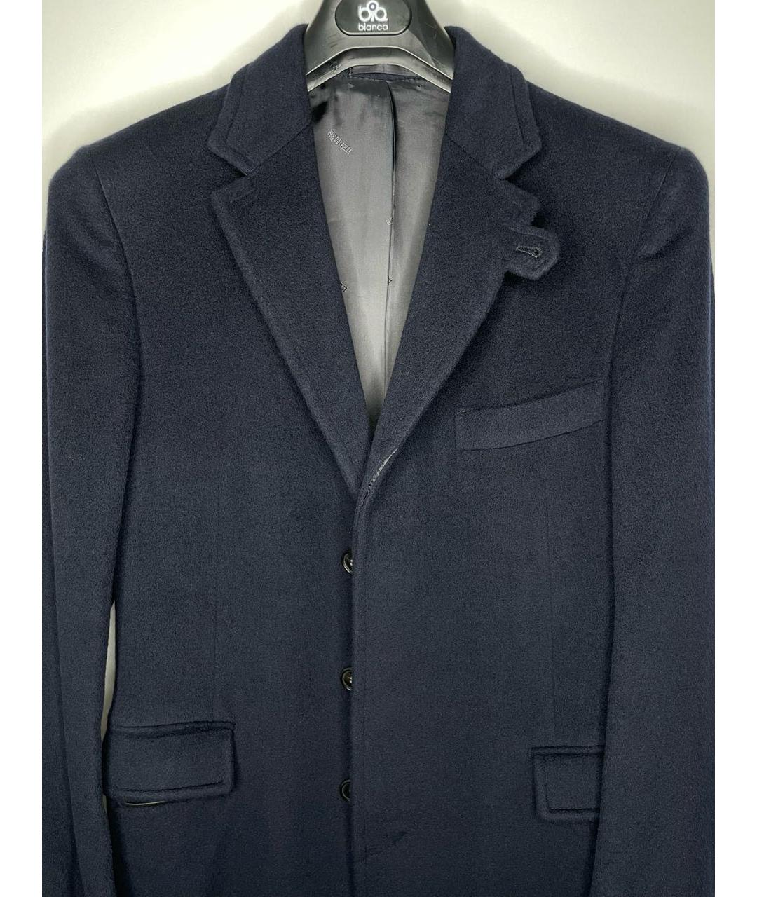 HERMES PRE-OWNED Темно-синее кашемировое пальто, фото 4