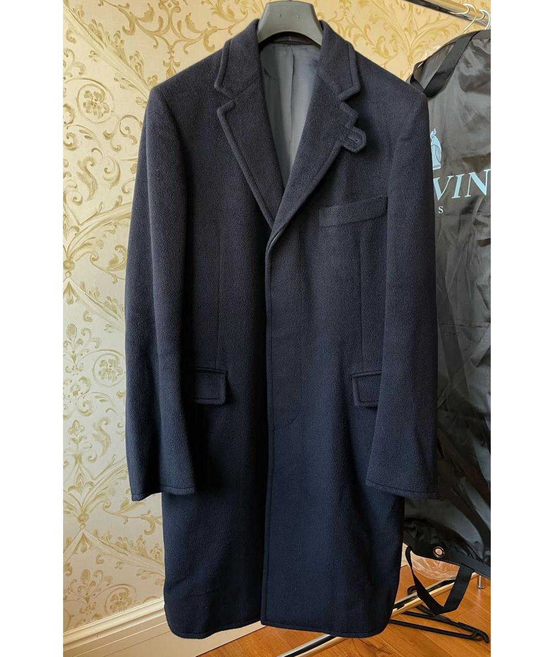 HERMES PRE-OWNED Темно-синее кашемировое пальто, фото 9