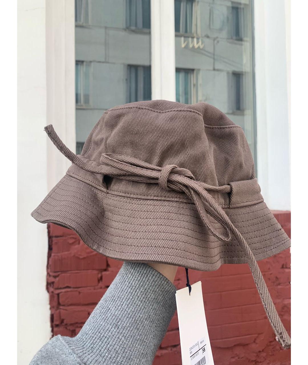 JACQUEMUS Коричневая хлопковая панама, фото 2