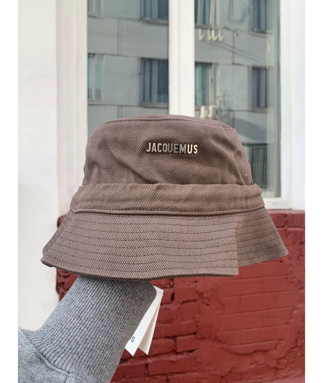 JACQUEMUS Коричневая хлопковая панама, фото 5