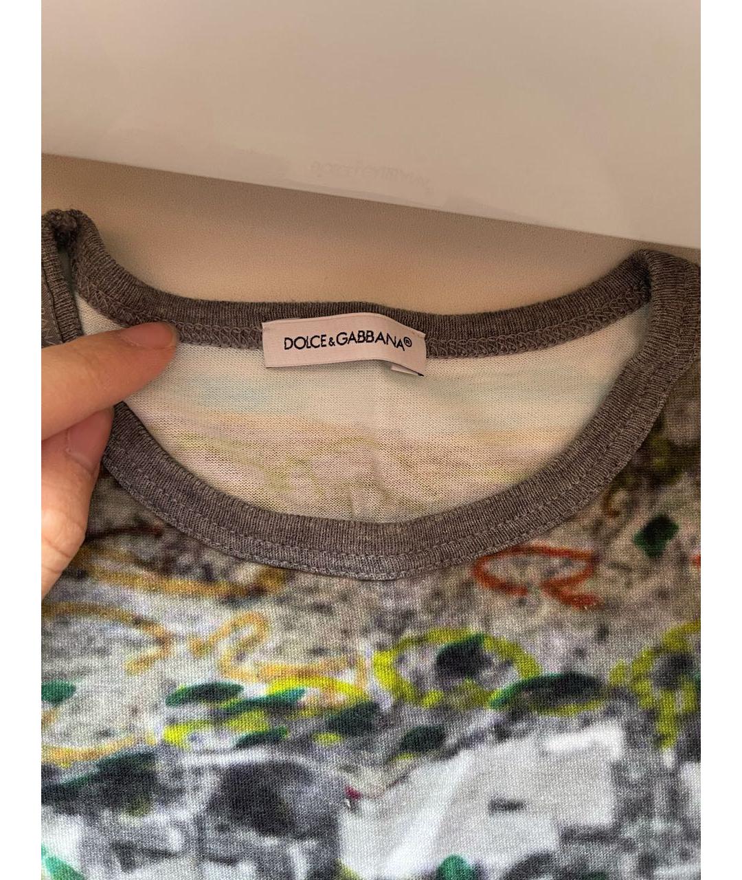 DOLCE&GABBANA Мульти хлопковая детская футболка, фото 3
