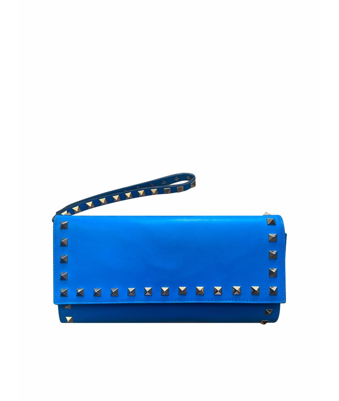 VALENTINO Синий кожаный кошелек, фото 1