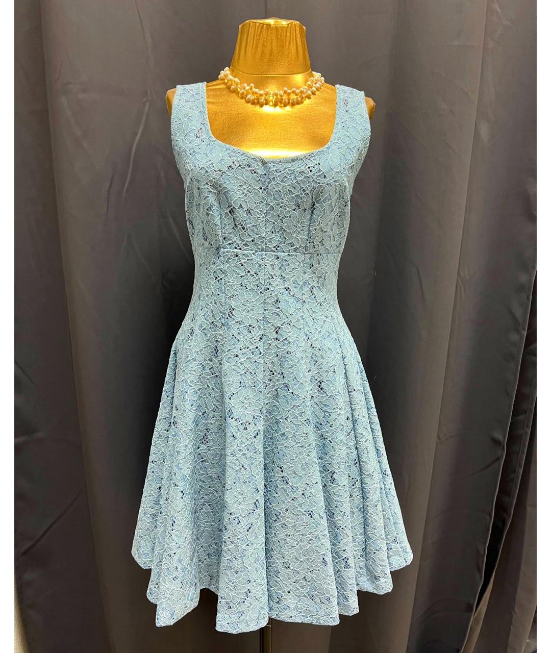 AINEA Голубое вискозное коктейльное платье, фото 5