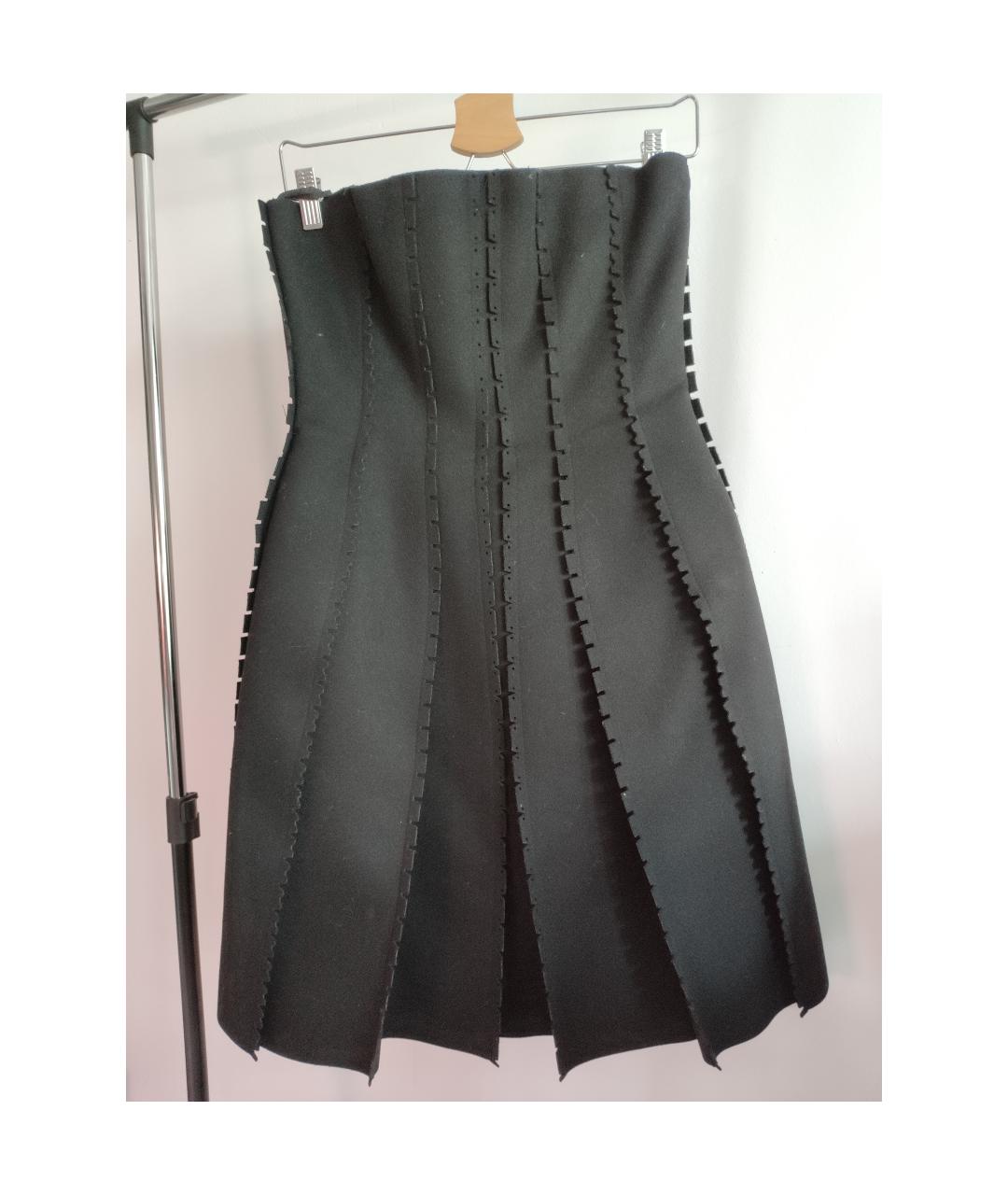 LOEWE Черное шерстяное коктейльное платье, фото 9