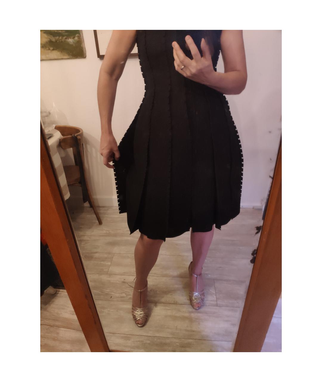 LOEWE Черное шерстяное коктейльное платье, фото 8
