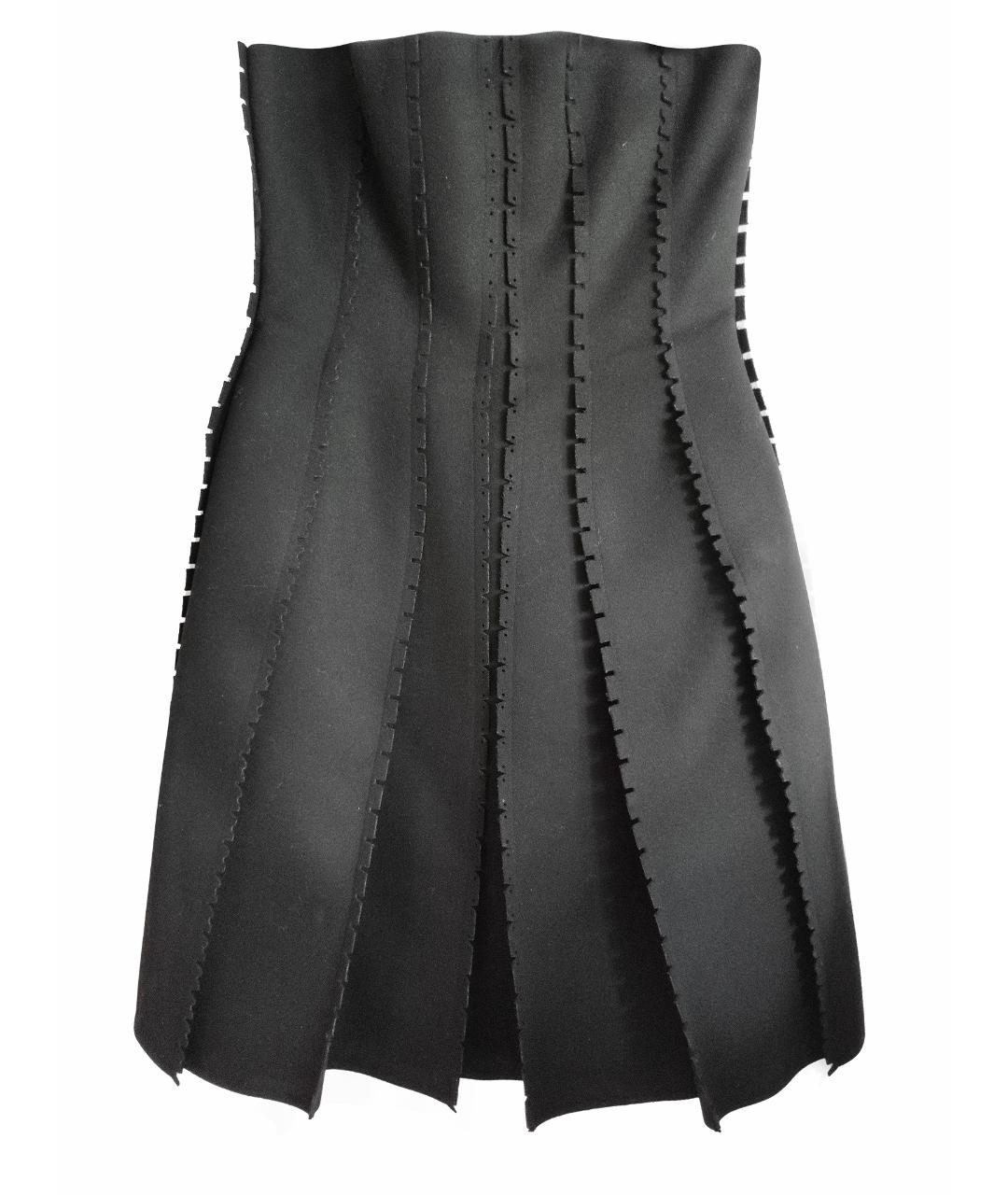 LOEWE Черное шерстяное коктейльное платье, фото 1