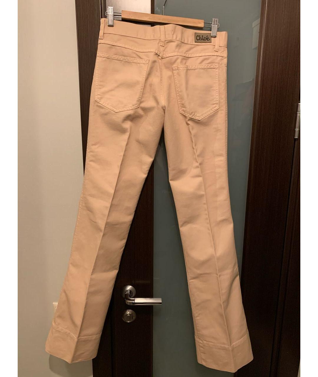 CHLOE Розовые хлопко-полиэстеровые джинсы клеш, фото 2