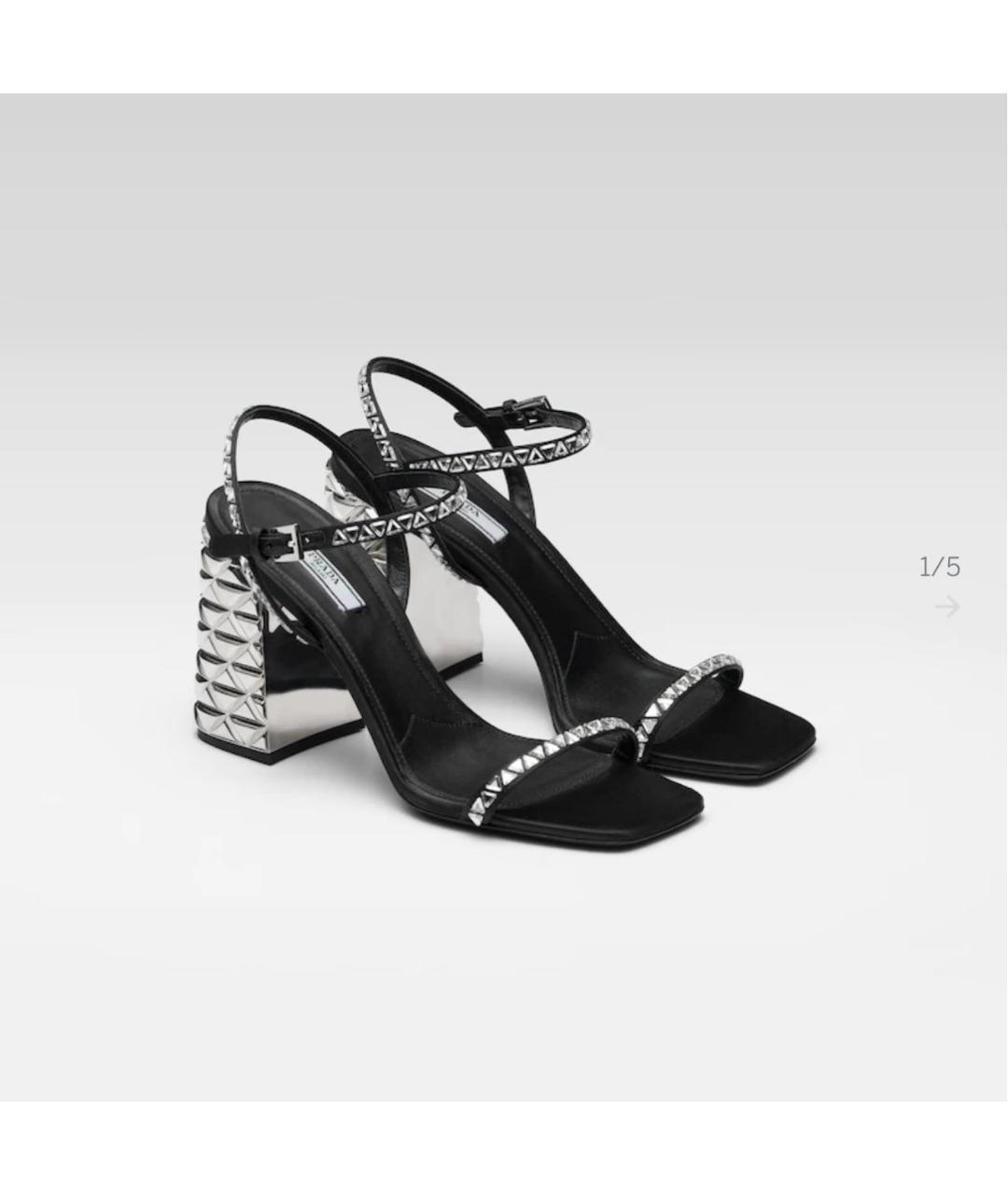 PRADA Черные босоножки, фото 6