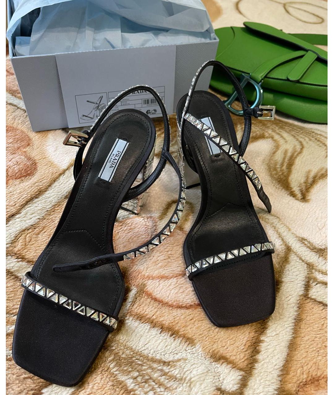 PRADA Черные босоножки, фото 2