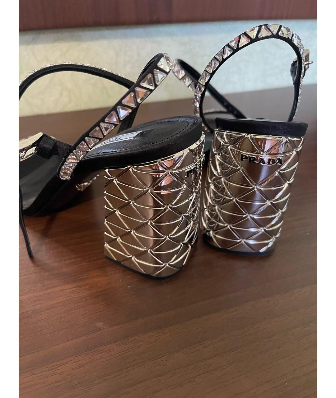 PRADA Черные босоножки, фото 3