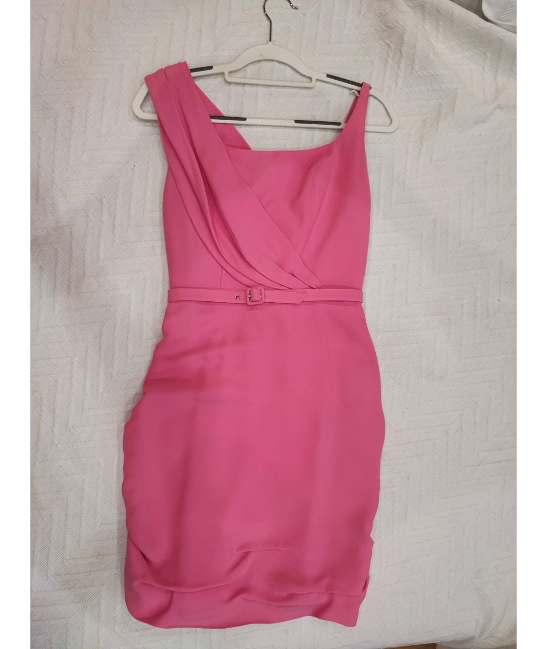 MUGLER Розовое ацетатное коктейльное платье, фото 9