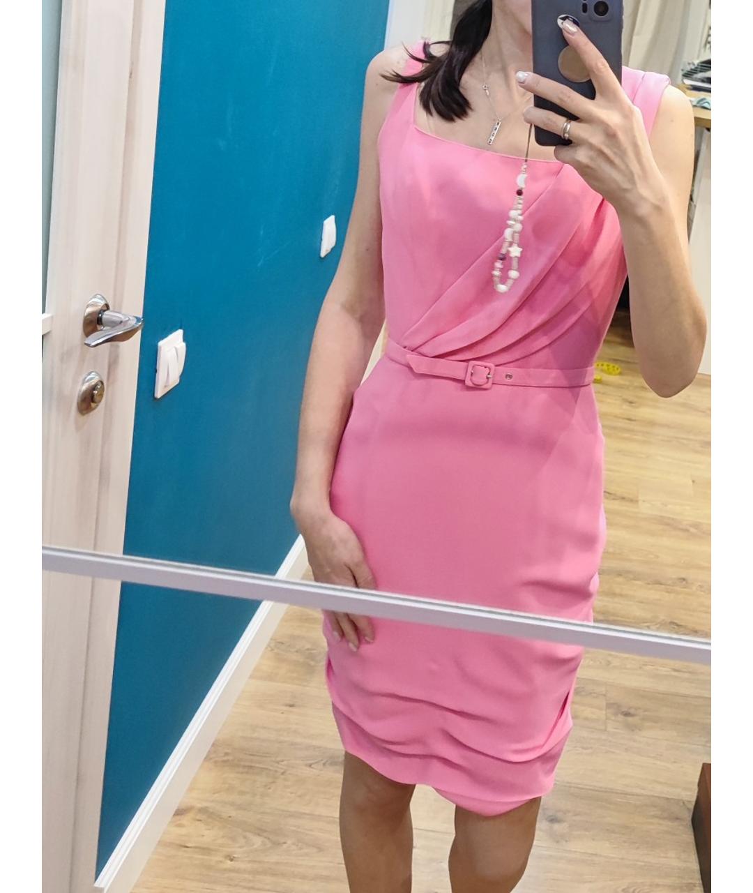 MUGLER Розовое ацетатное коктейльное платье, фото 7