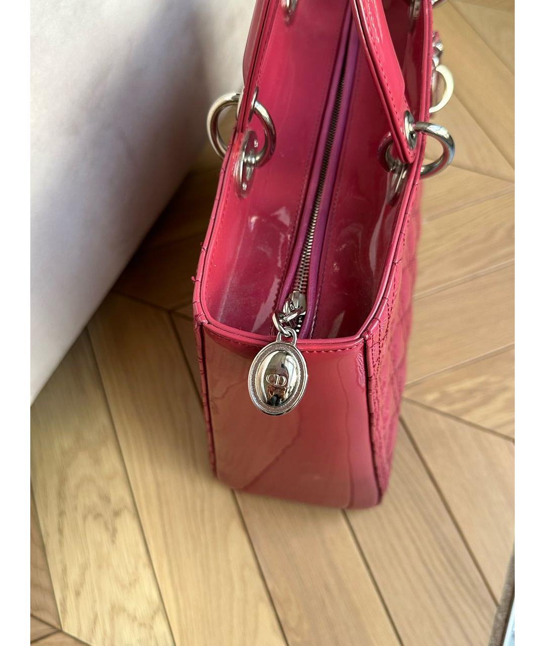 CHRISTIAN DIOR PRE-OWNED Розовая сумка тоут из лакированной кожи, фото 4