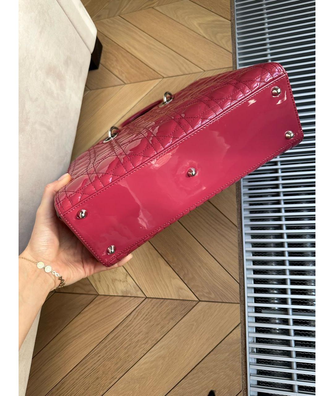 CHRISTIAN DIOR PRE-OWNED Розовая сумка тоут из лакированной кожи, фото 3