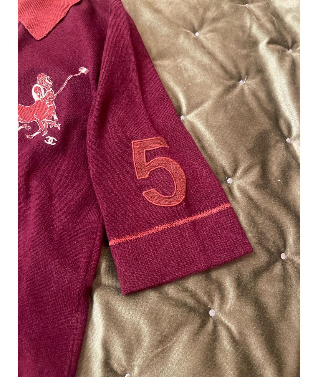 CHANEL PRE-OWNED Бордовый кашемировый джемпер / свитер, фото 4