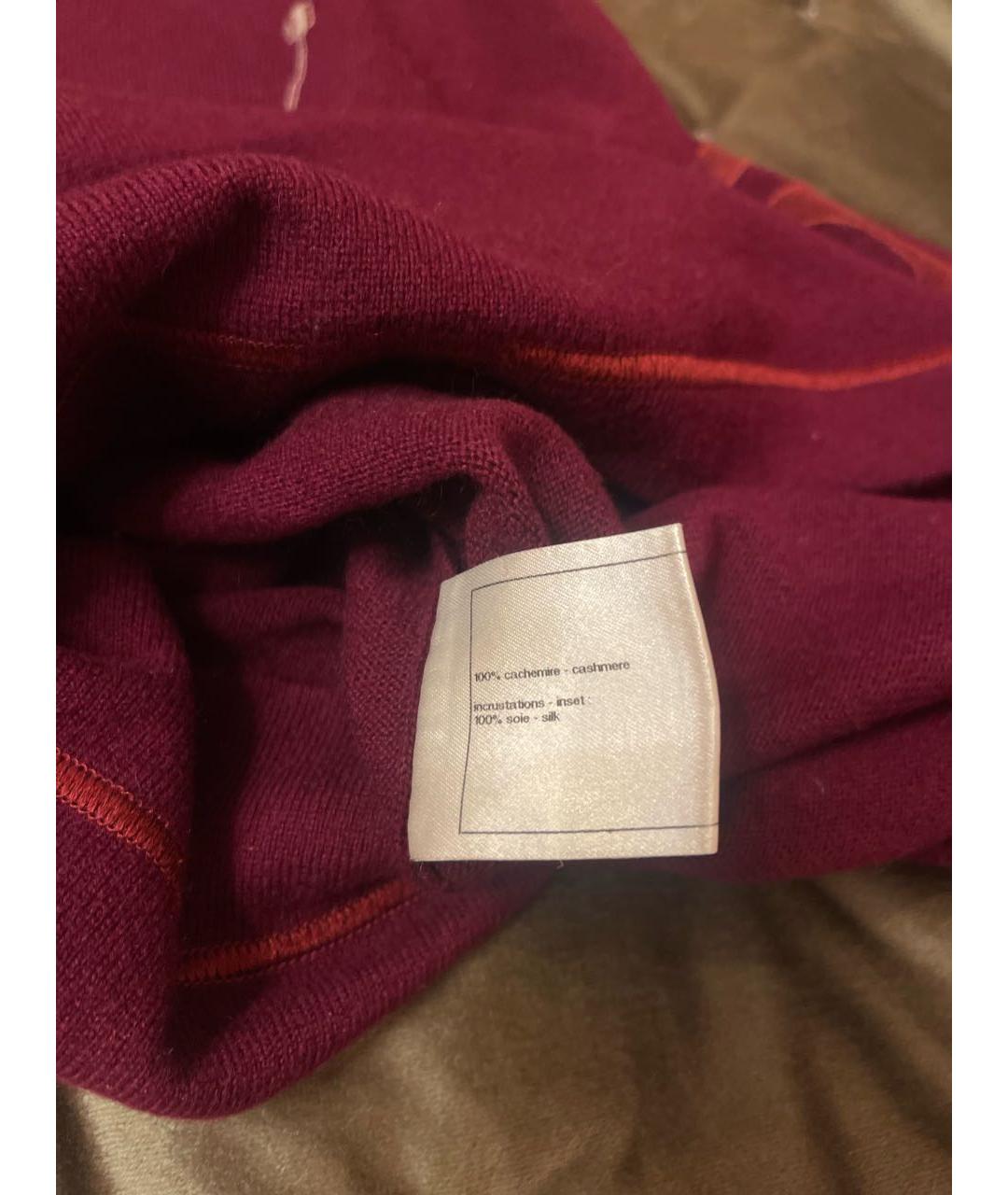 CHANEL PRE-OWNED Бордовый кашемировый джемпер / свитер, фото 5