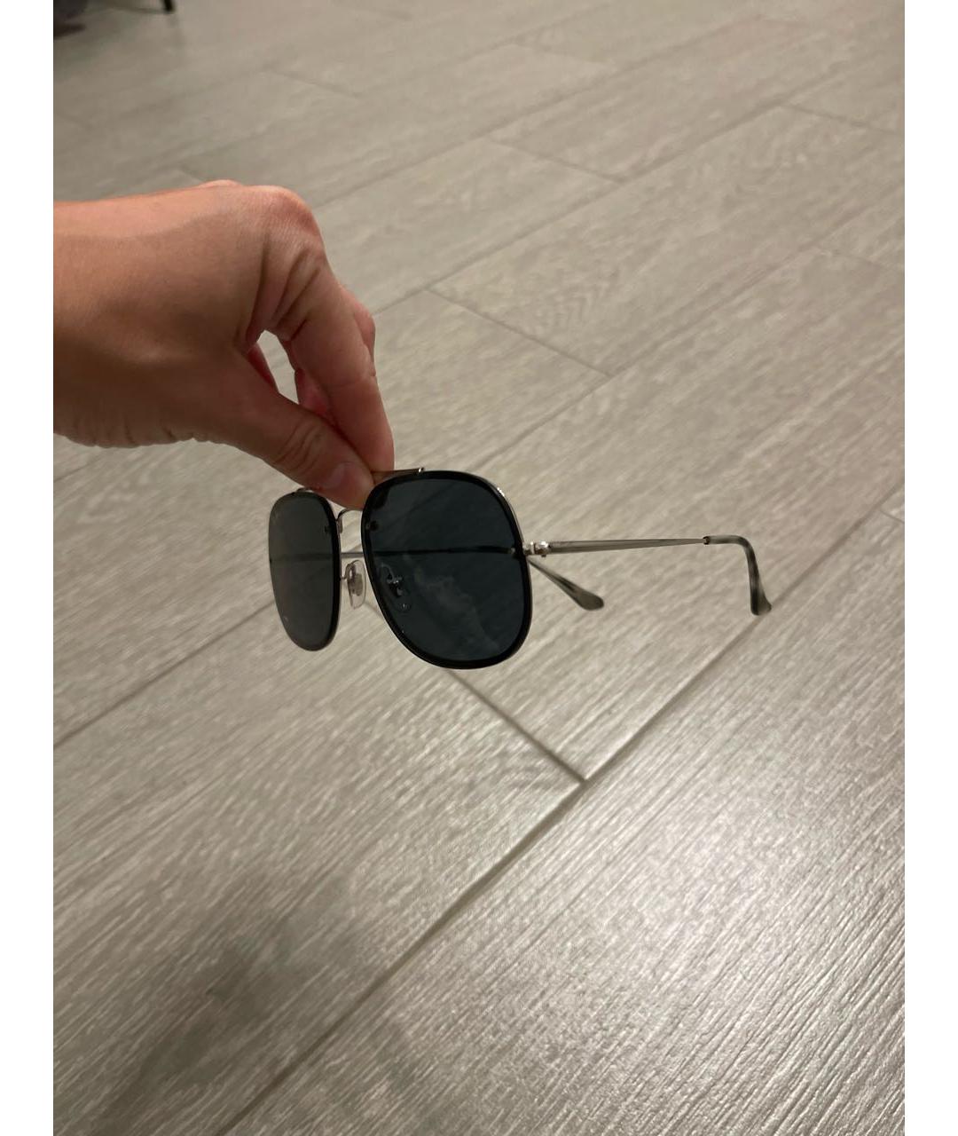 RAY BAN Черные металлические солнцезащитные очки, фото 2