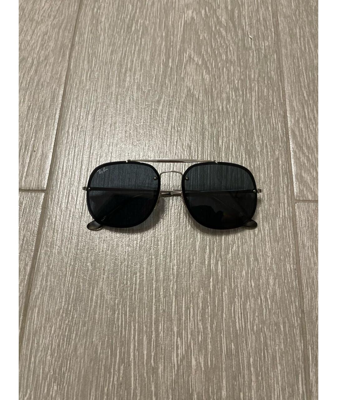 RAY BAN Черные металлические солнцезащитные очки, фото 6