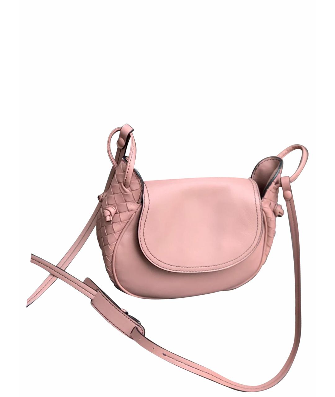 BOTTEGA VENETA Розовая кожаная сумка через плечо, фото 1