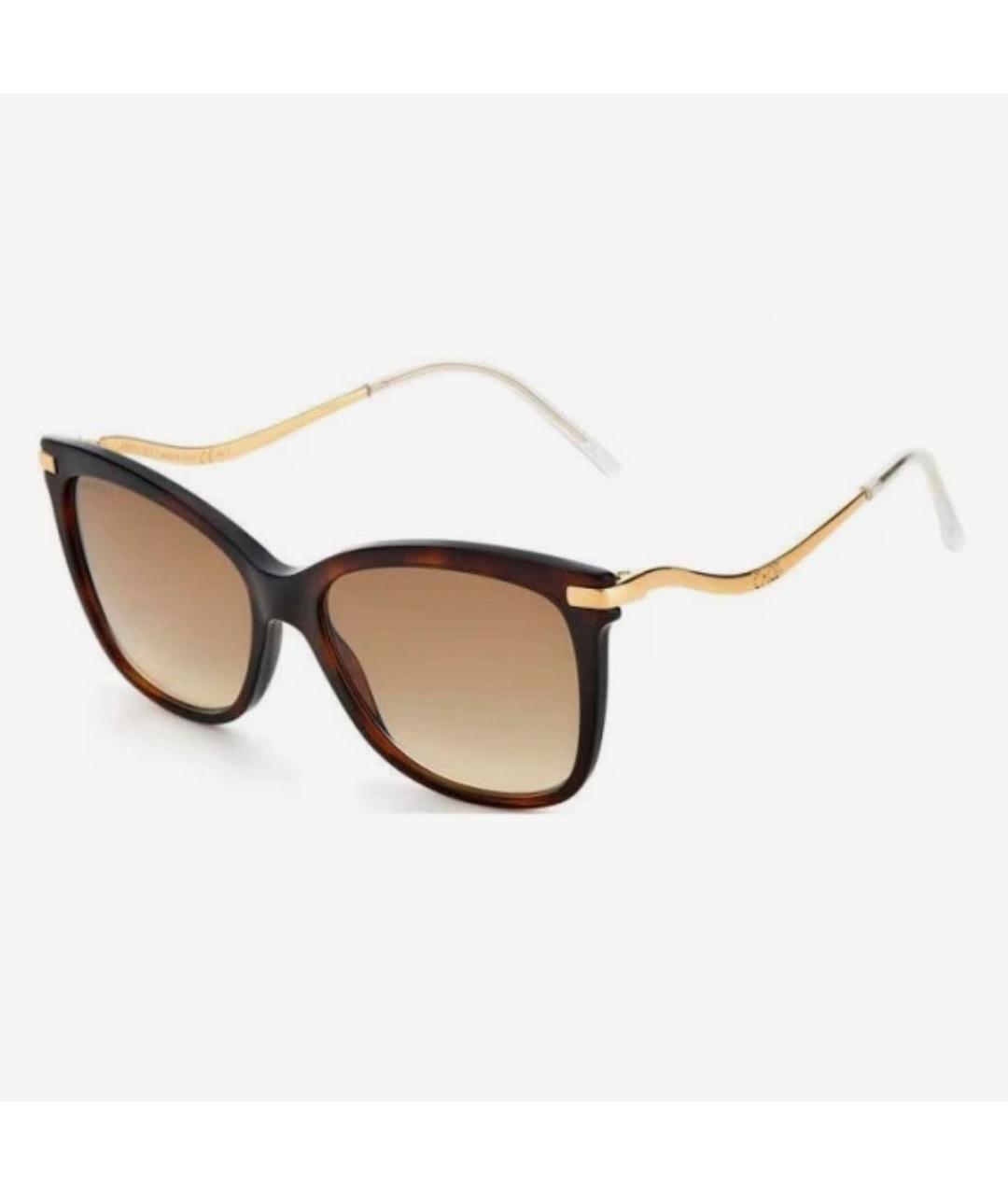 JIMMY CHOO Коричневые пластиковые солнцезащитные очки, фото 4