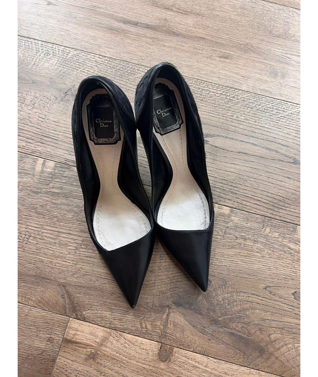 CHRISTIAN DIOR Черные кожаные туфли, фото 3