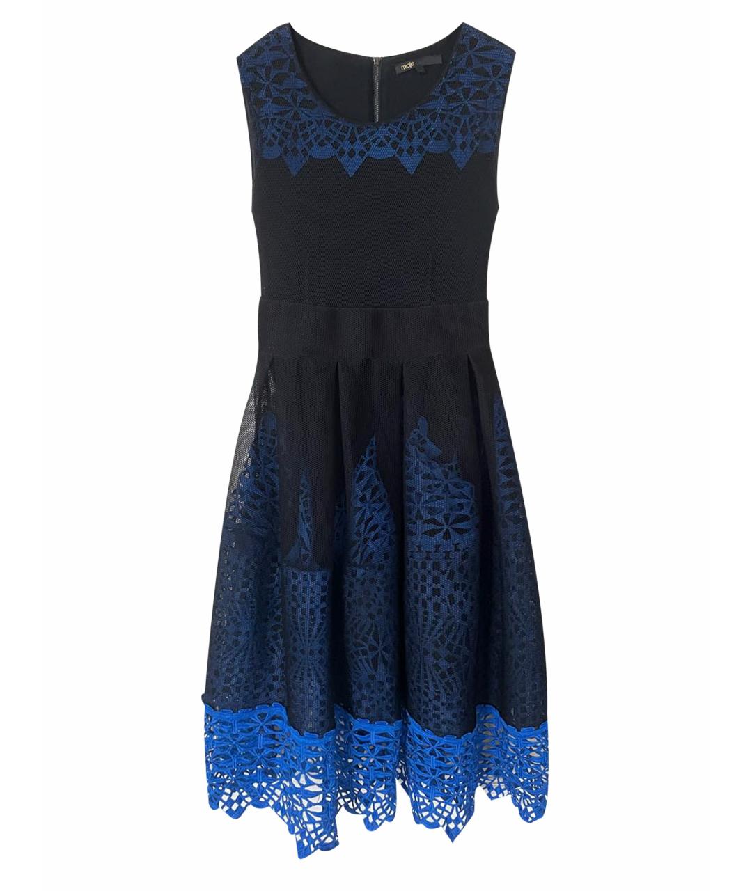 MAJE Темно-синее полиэстеровое коктейльное платье, фото 1