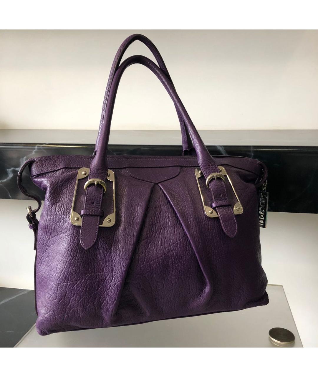 CASADEI Фиолетовая кожаная сумка с короткими ручками, фото 2