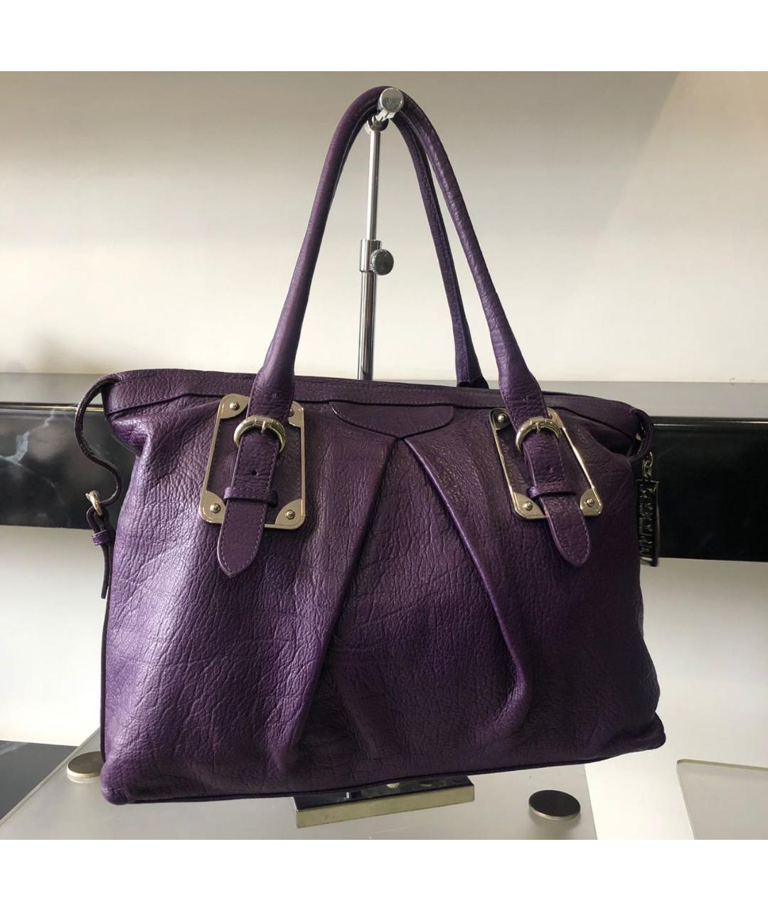 CASADEI Фиолетовая кожаная сумка с короткими ручками, фото 3