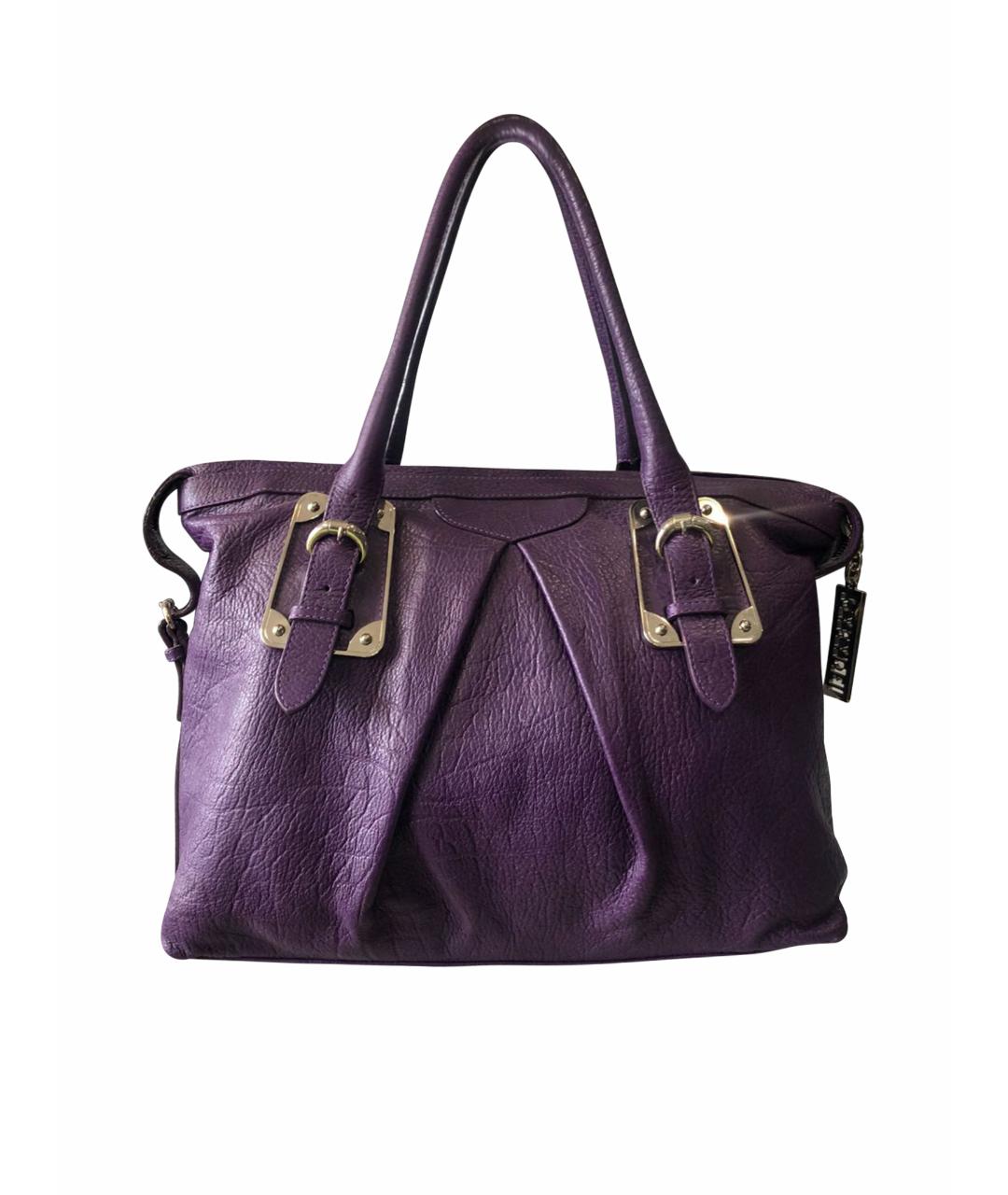 CASADEI Фиолетовая кожаная сумка с короткими ручками, фото 1
